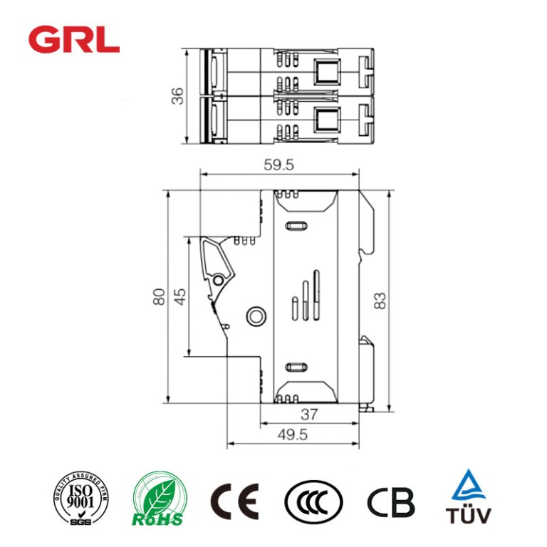 GRL Fuse with holder RT18-32-2P fuse size 10*38 Fuse Holder for Amp