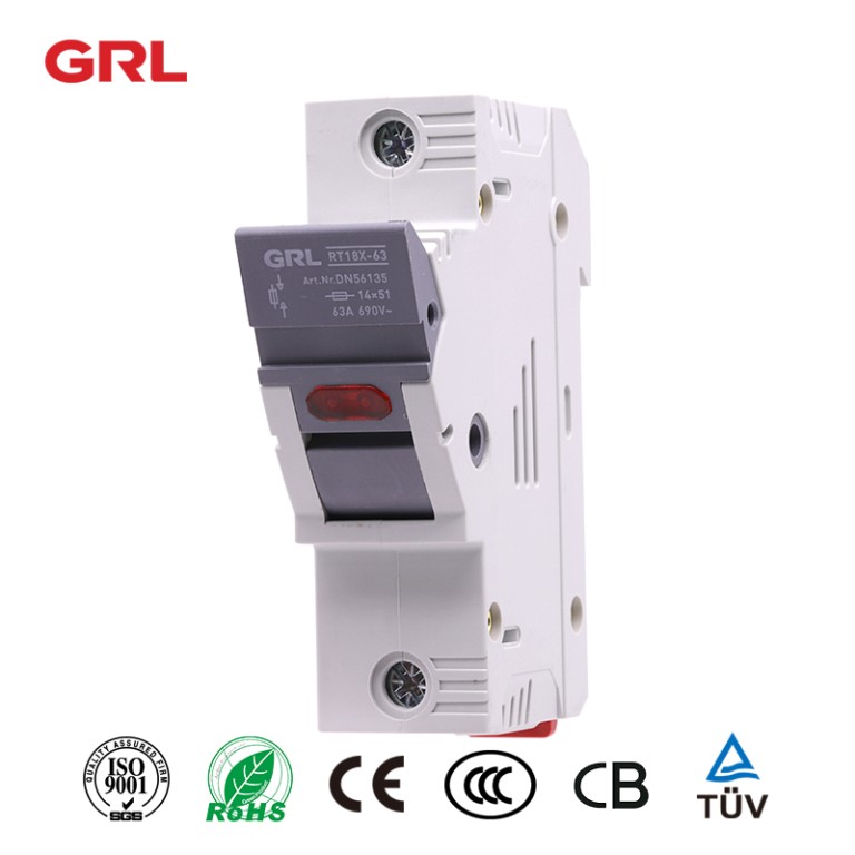 GRL din rail fuse holder RT18X-63 with LED indicator fuse size 14*51