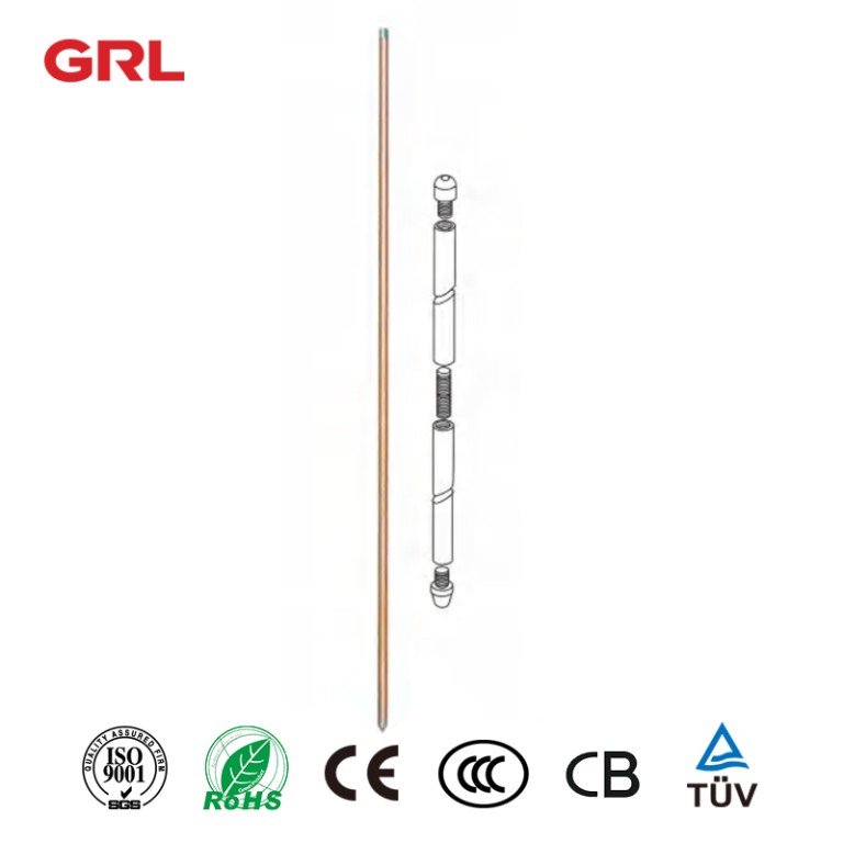 Solid Copper And Stainless Steel Earth Rods Lightning Protection Earthing Connection