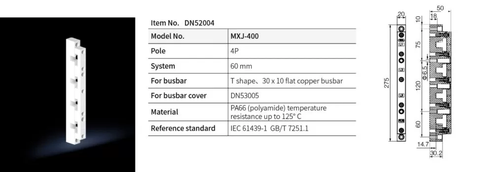 DN52004 Electrical Busbar System Busbar Support