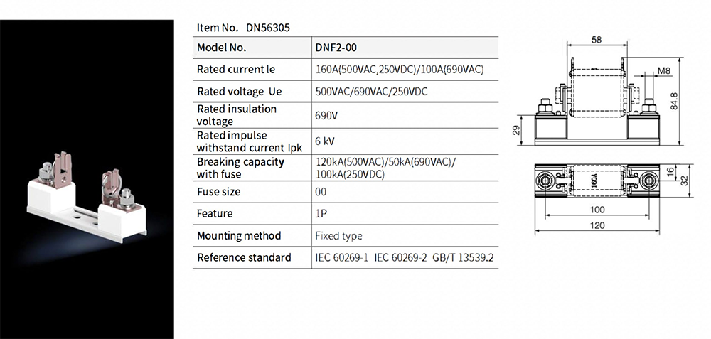 DNF series AC Fuse Box Base-4