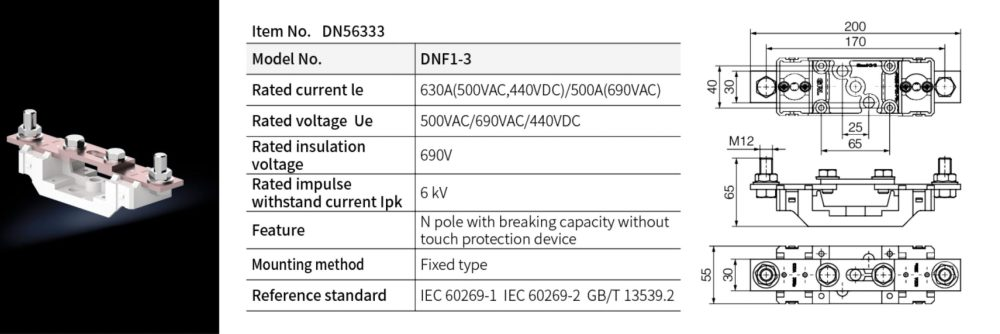 DNF series nh fuse holder 4